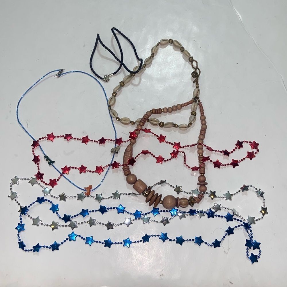 7 Pieces Necklaces Handmade And Vintage